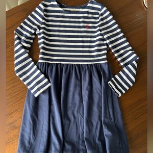 Polo Ralph Lauren Navy and White Striped Kids Dress Size M